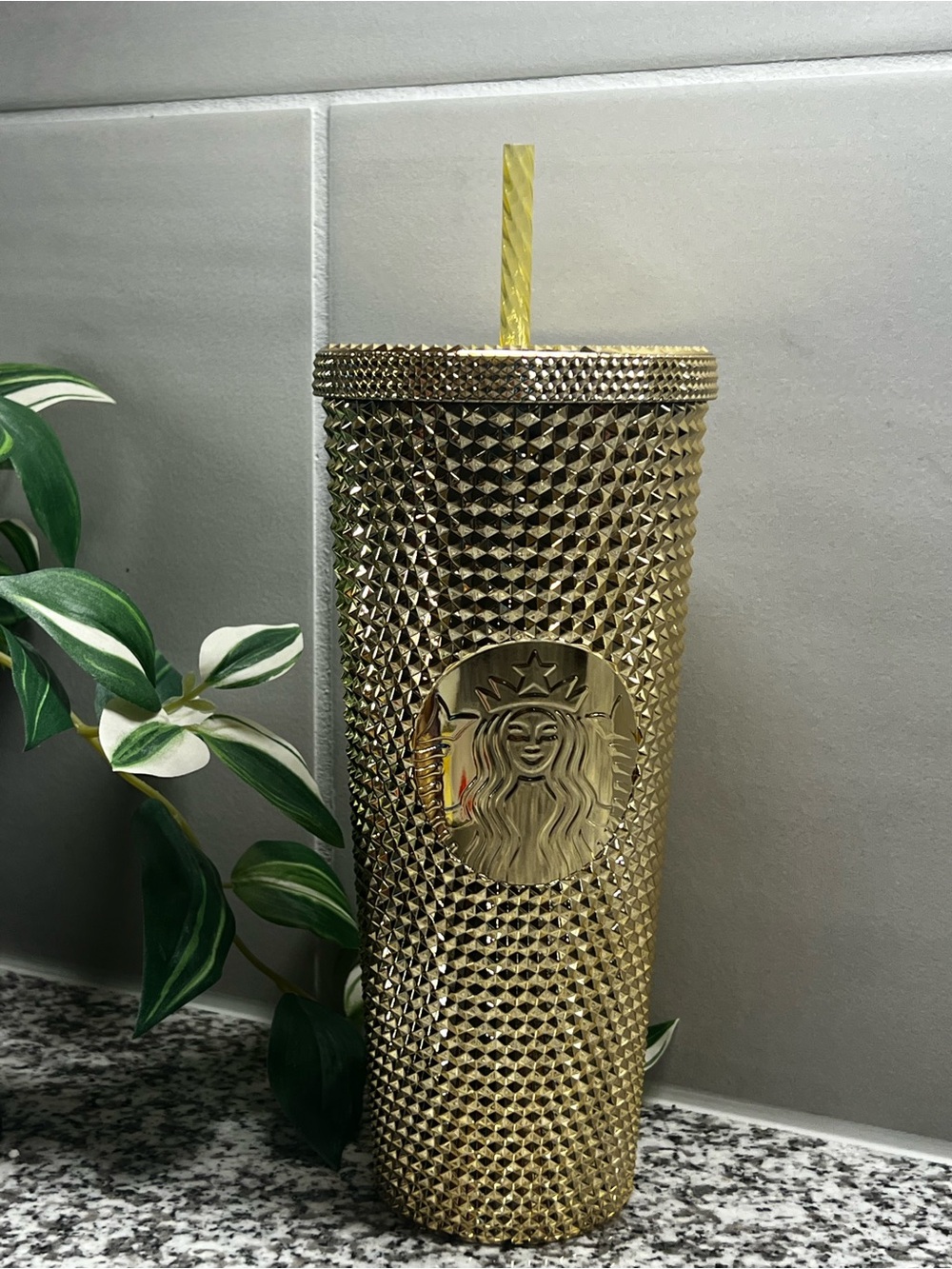 Starbucks Gold Studded Tumbler with Straw